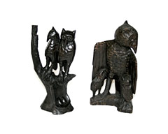Eulenskulpturen schwarz