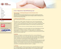 Screenshot von Website: AGB